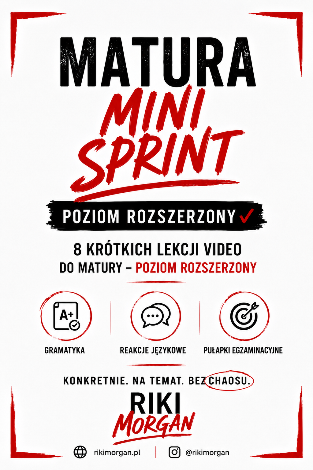 Kurs video | MATURA MINI SPRINT Poziom rozszerzony